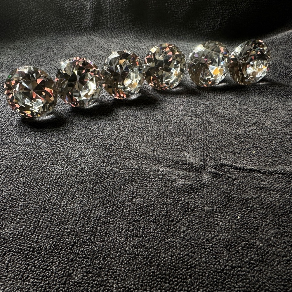 Anthropologie Crystal Glass Knobs - Clear and Silver